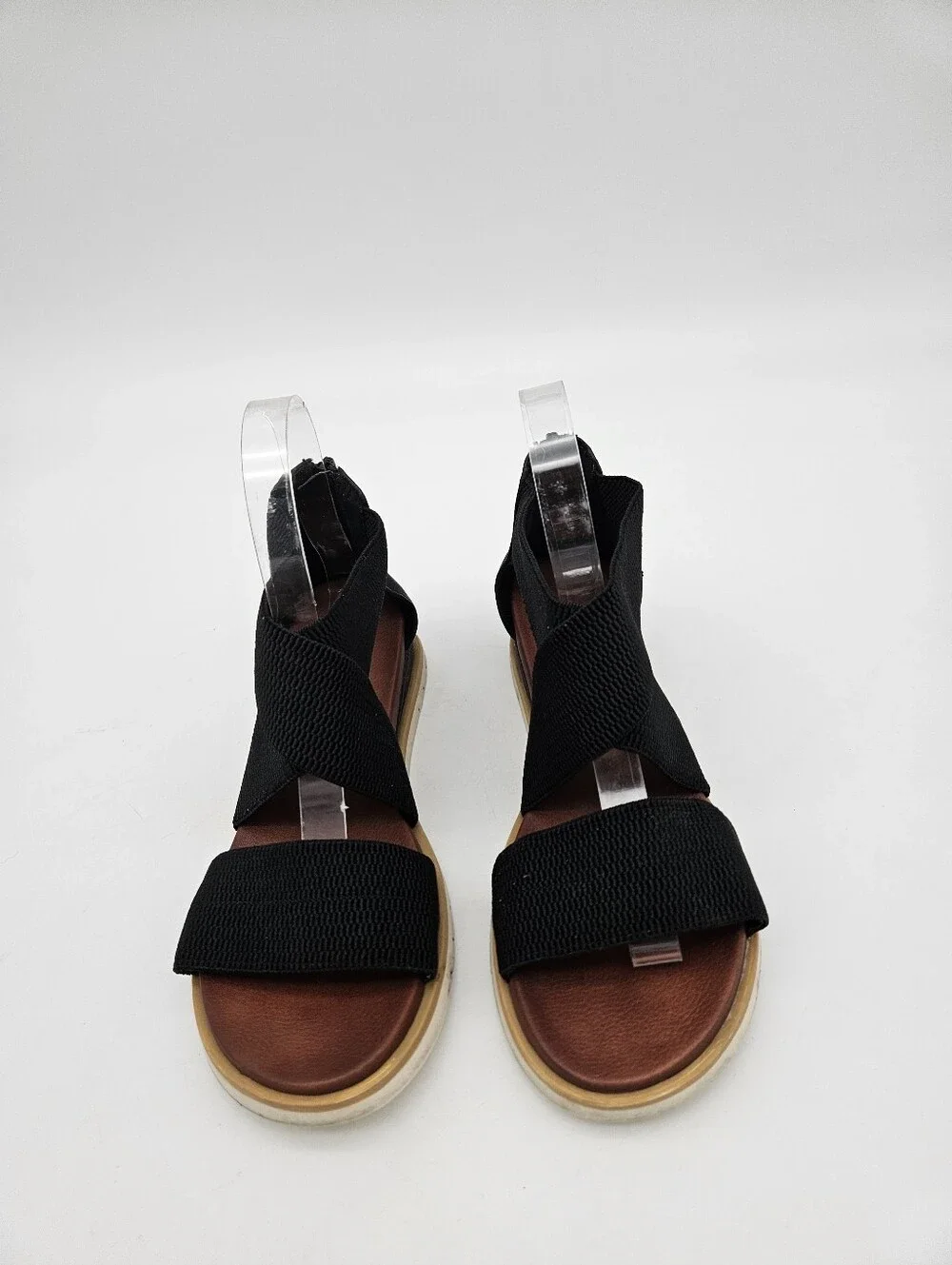 Mia Sandals Womens 7 Kattia Strappy Black Casual Comfort Open Toe Back Zipper